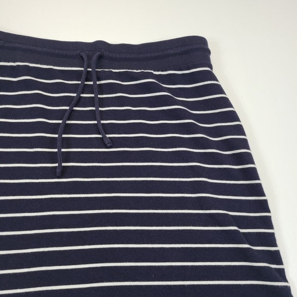 Talbots Cotton Modal Stripe Mini Skirt Black White Drawstring Waist, Size Medium - Picture 4 of 14